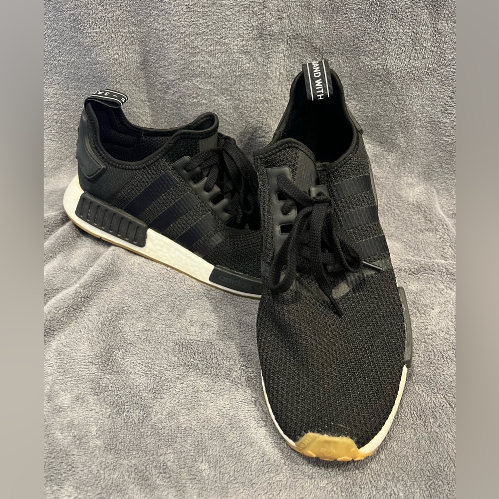Black Adidas (white bottoms) / Sz 11.5 (men)